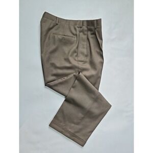Vtg Austin Reed Mens Pleated Wool Dress Pants 34x28 Olive Brown USA Cuffed